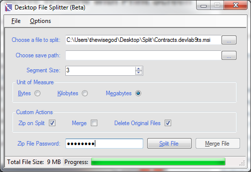 Desktop File Splitter