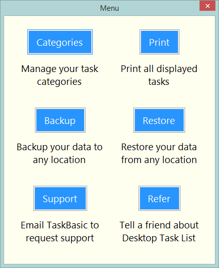 Desktop Task List