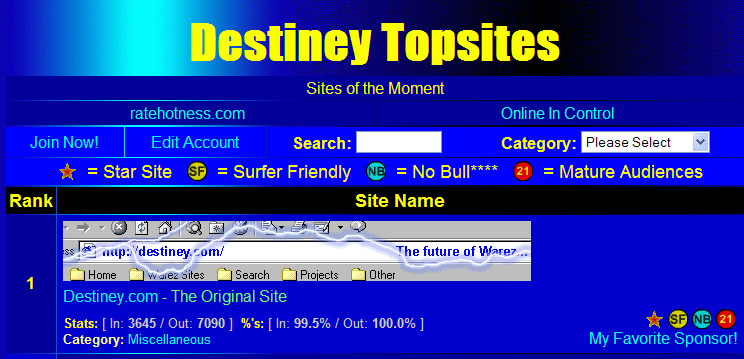 Destiney Topsites