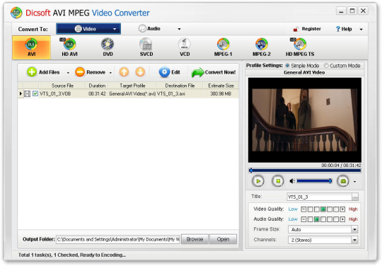 DicSoft AVI MPEG Converter