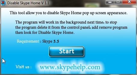 Disable Skype Home