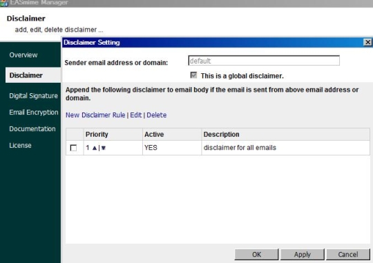 Disclaimer, S/MIME for IIS SMTP Service and Exchange Server