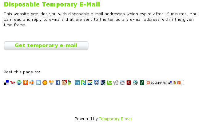 Disposable temporary email