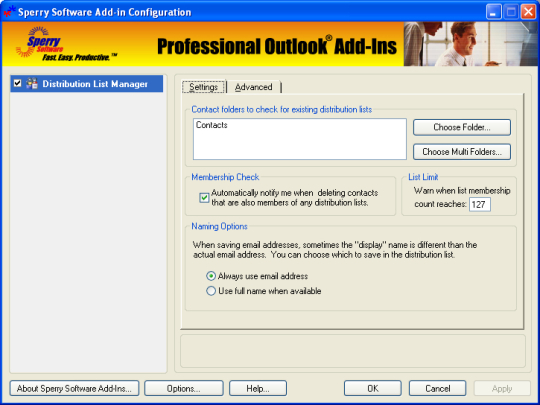Distribution List Manager for Microsoft Outlook
