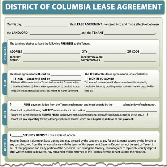 District of Columbia Lease Agreement