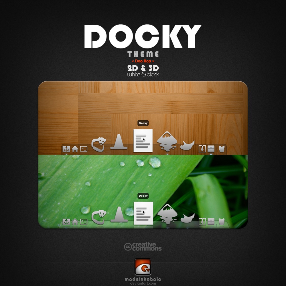 Docky theme: Doo Bop (2D, 3D, 2 colors)