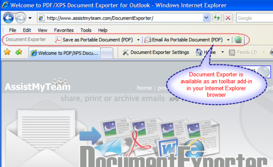 Document Exporter for Internet Explorer