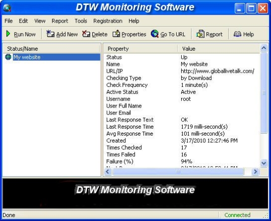 DTW Monitoring Software