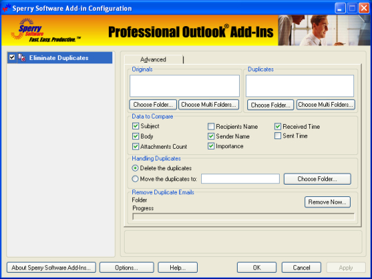 Duplicate Email Eliminator for Outlook 2007/Outlook 2010 (32-bit)