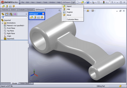 DXF Import for SolidWorks