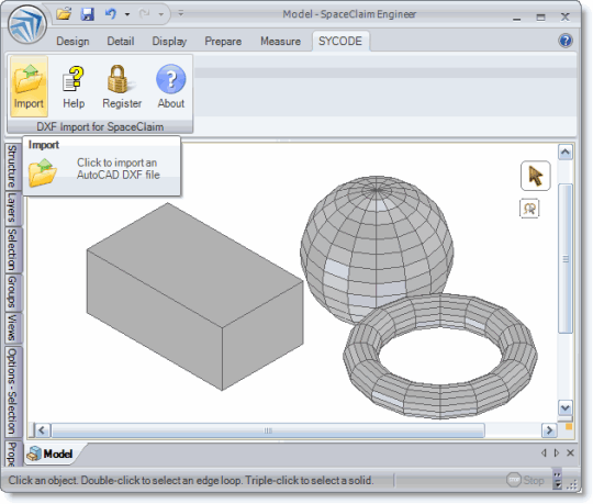 DXF Import for SpaceClaim