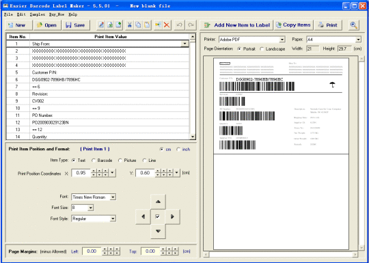 Easier Barcode Label Maker