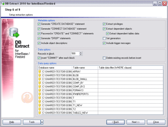 EMS DB Extract for InterBase/Firebird