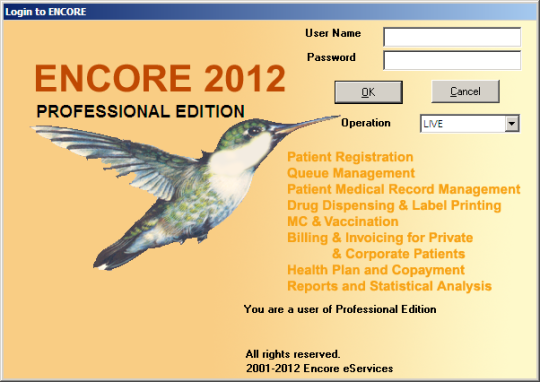 Encore Clinic Software Professional Edition