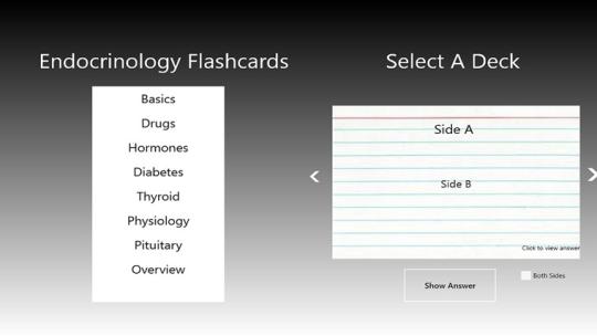 Endocrinology Flashcards Pro for Windows 8