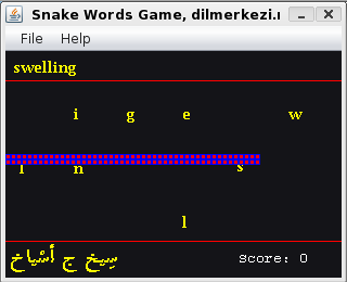 English Arabic Snake Game