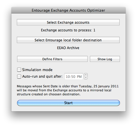 Entourage Exchange Accounts Optimizer