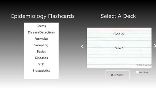 Epidemiology Flashcards Pro for Windows 8