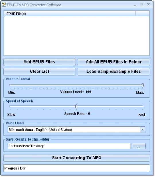 EPUB To MP3 Converter Software