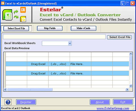 Estelar Excel to vCard & Outlook