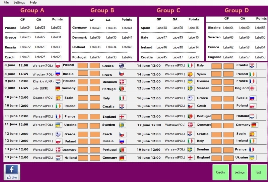 Euro 2012 Fixtures