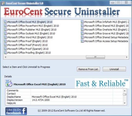 EuroCent Secure Uninstaller