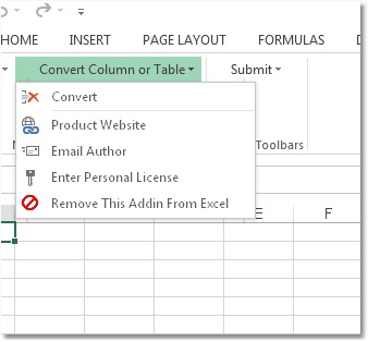 Excel Convert Column To Table and Table To Column Software