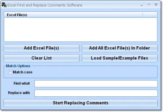 Excel Find and Replace Comments Software