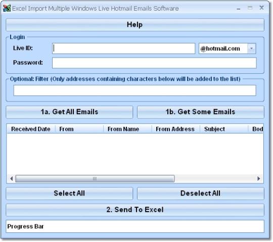 Excel Import Multiple Outlook.com Hotmail Emails Software