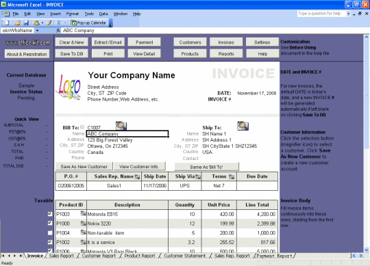 Excel Invoice Manager Platinum