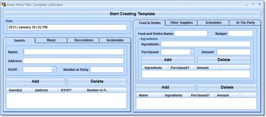 Excel Party Plan Template Software