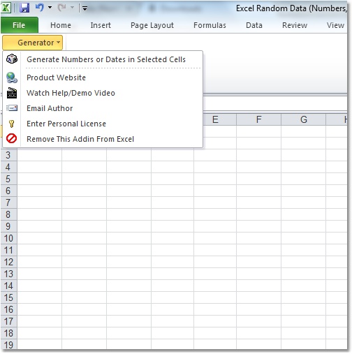Excel Random Data Generator Software