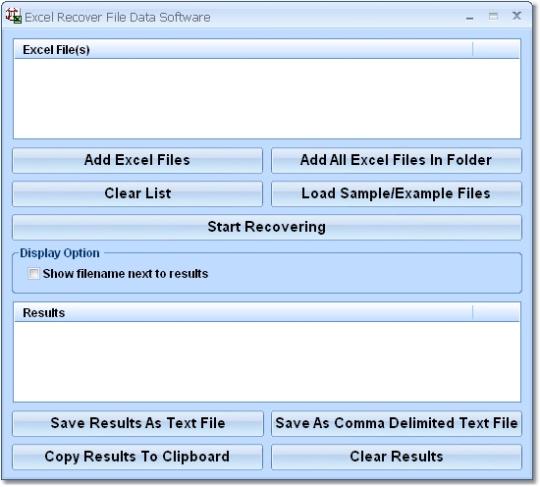 Excel Recover File Data Software