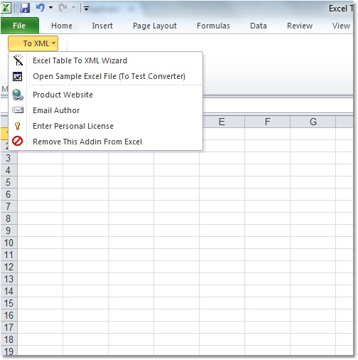 Excel Table To XML Converter Software