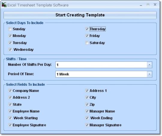 Excel Timesheet Template Software