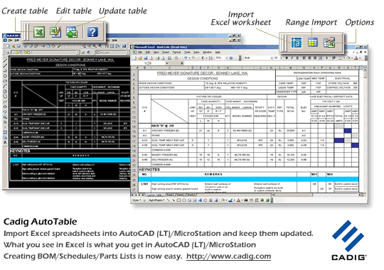 Excel to AutoCAD LT - AutoTable