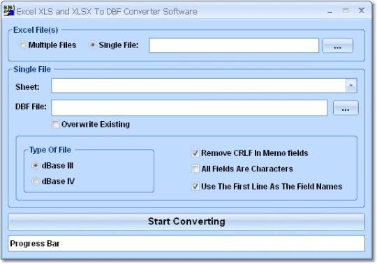 Excel XLS and XLSX To DBF Converter Software