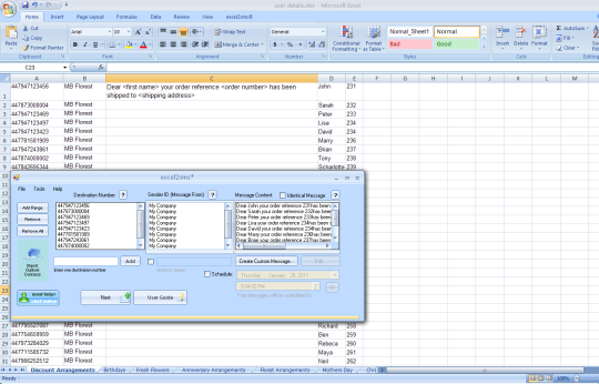 excel2sms