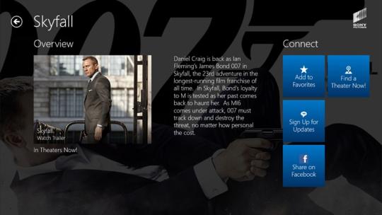 Experience Sony Pictures for Windows 8