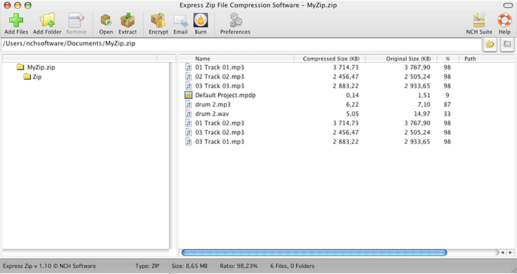 Express Zip Free File Compressor for Mac