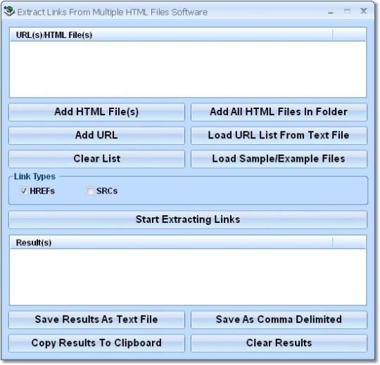 Extract Links From Multiple HTML Files Software