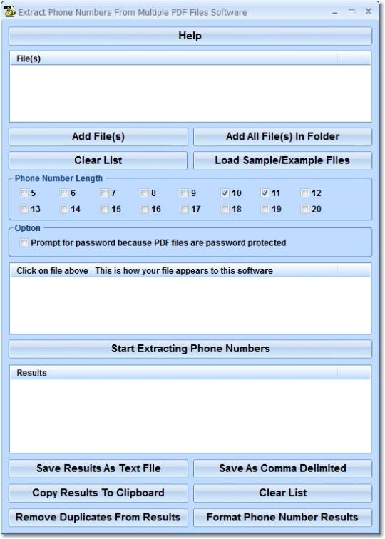 Extract Phone Numbers From Multiple PDF Files Software