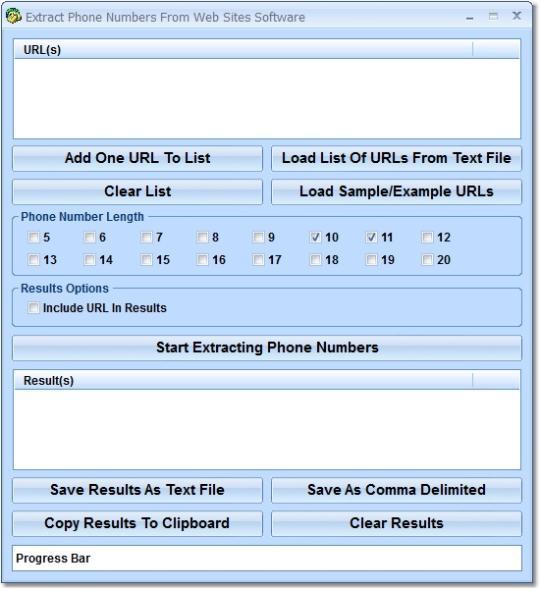 Extract Phone Numbers From Web Sites Software