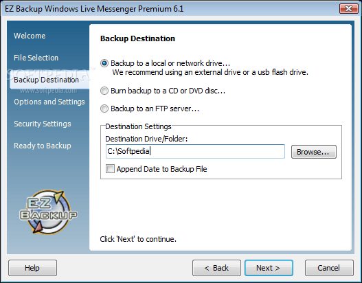 EZ Backup Windows Live Messenger Premium