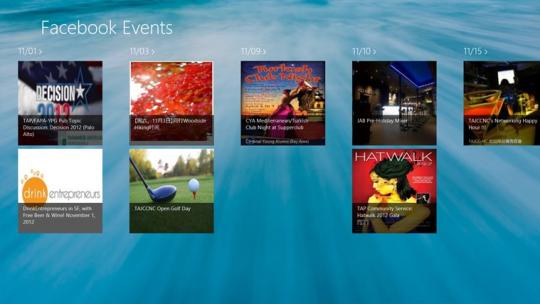Facebook Events for Windows 8