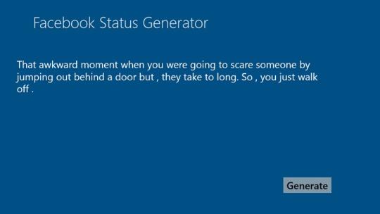 Facebook Status Generator for Windows 8