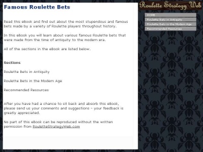 Famous Roulette Bets