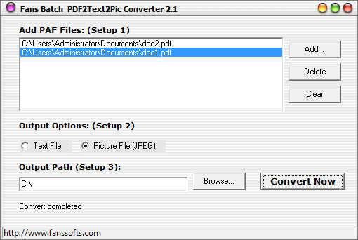 Fans PDF2Text2Pic Converter