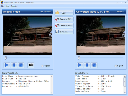 Fast Video to GIF SWF Converter