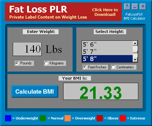FatLossPLR BMI Calculator